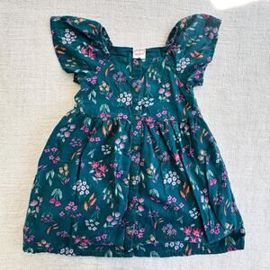 Jumping Beans Green Floral Dress VGUC 6